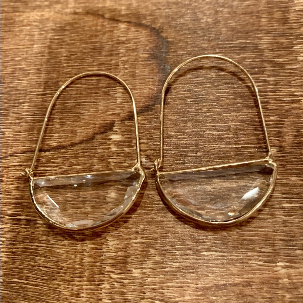 Womens clear glass earrings